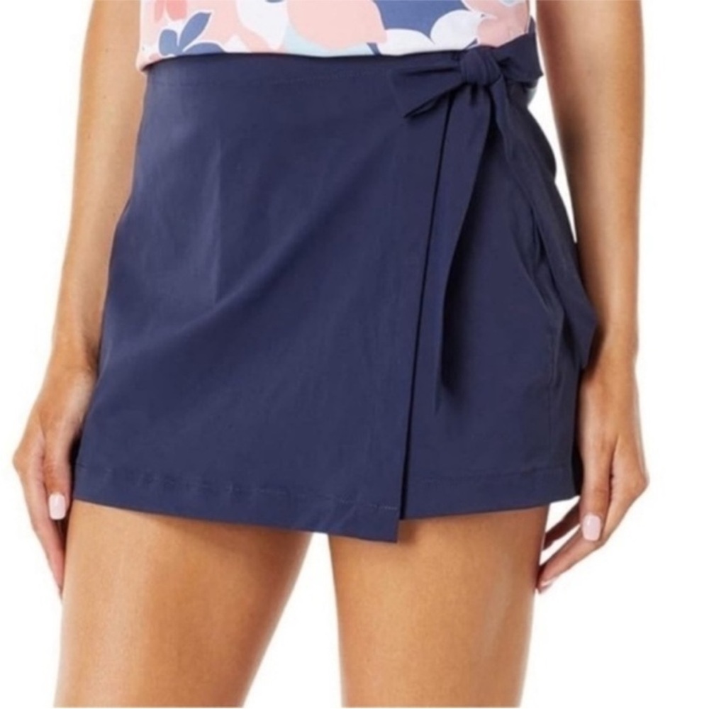 Southern Tide Navy Wrap Skort with Side Tie Detail